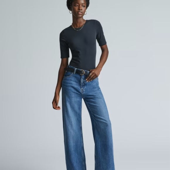 Everlane The short sleeve crew neck bodysuit size Small NEW Black - Picture 10 of 10